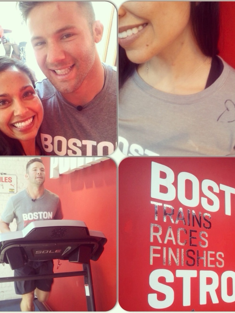 Puma Women’s Gray "Boston Strong" Graphic Tee Signed by Julian Edelman!! NWOT
